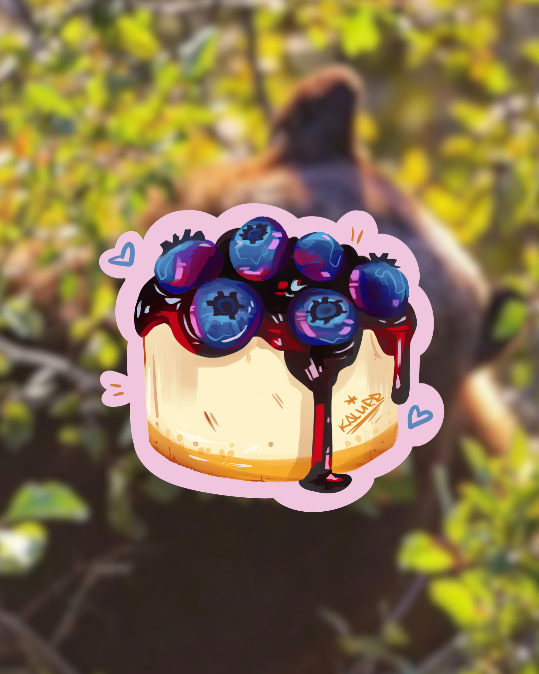 Cutesy Blueberry Cheesecake Sticker