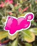 Pink Cat Laying Down Sticker